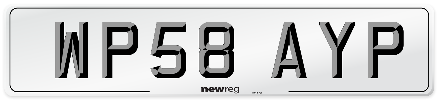 WP58 AYP Number Plate from New Reg